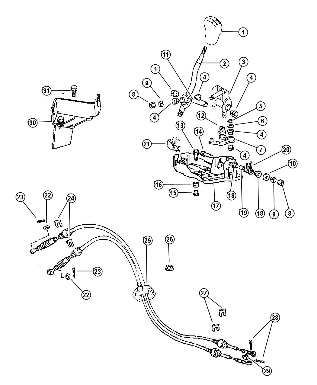 Diagram Controls, Gearshift 5 Speed, W/o Turbo Engine Avenger, Sebring, Talon. for your Chrysler 300  M