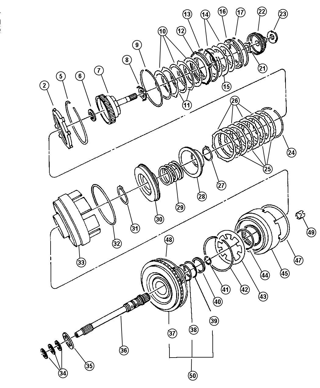Diagram Clutch, Input Shaft Automatic Transaxle, 4 Speed, 41TE, W/O Turbo Eng.. for your Chrysler