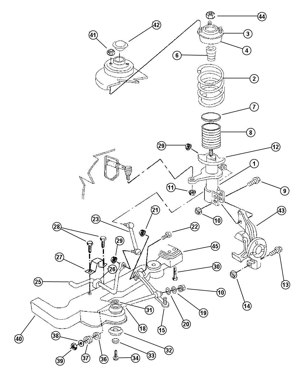 Diagram Suspension, Front. for your Dodge Intrepid  