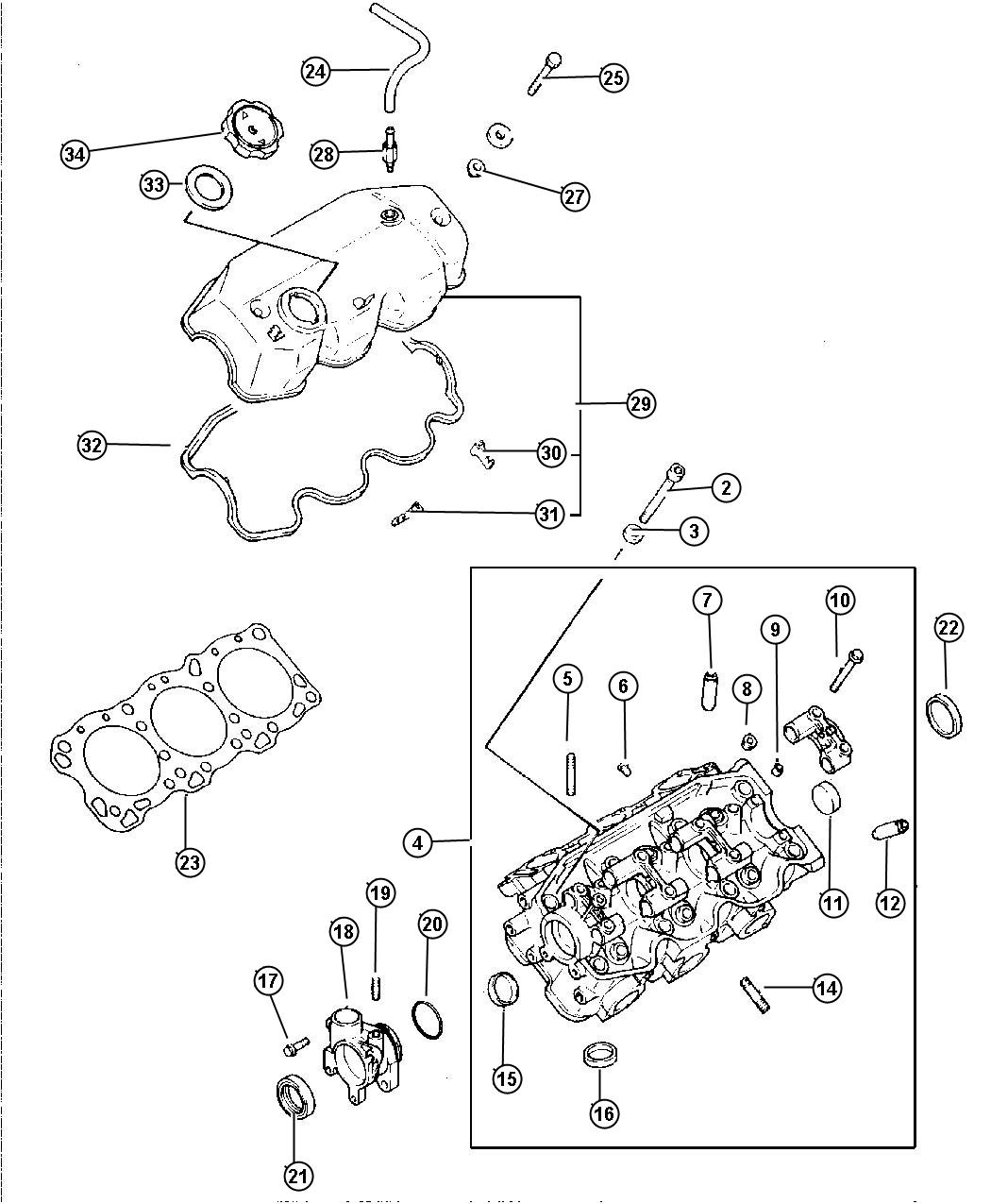 Diagram Cylinder Head 3.0L Engine. for your 2000 Chrysler 300  M 