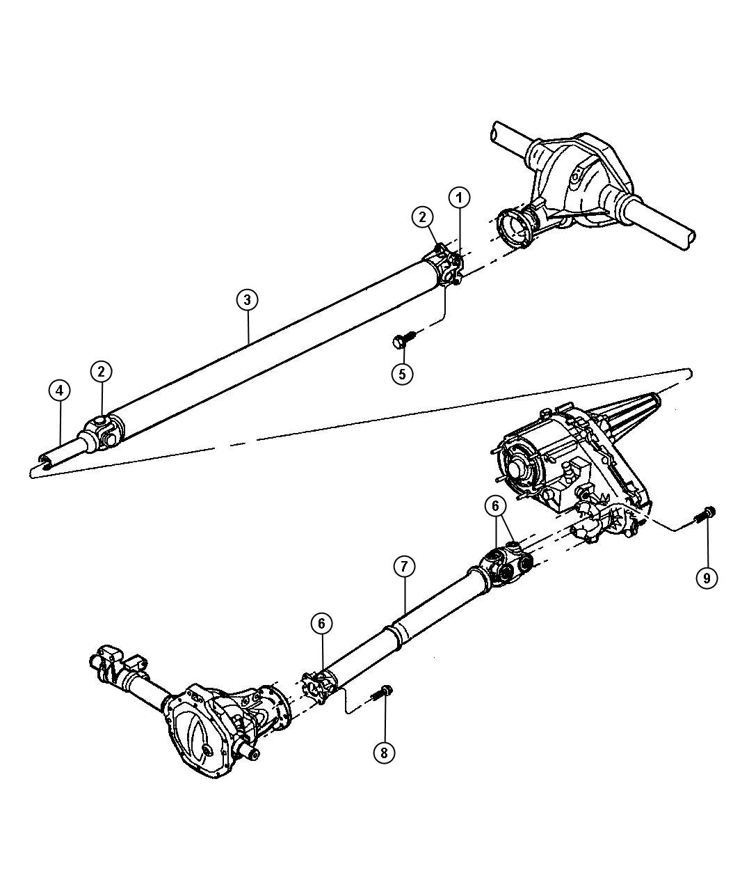 Diagram Shaft,Propeller,Front and Rear,DN5. for your 2004 Chrysler 300  M 