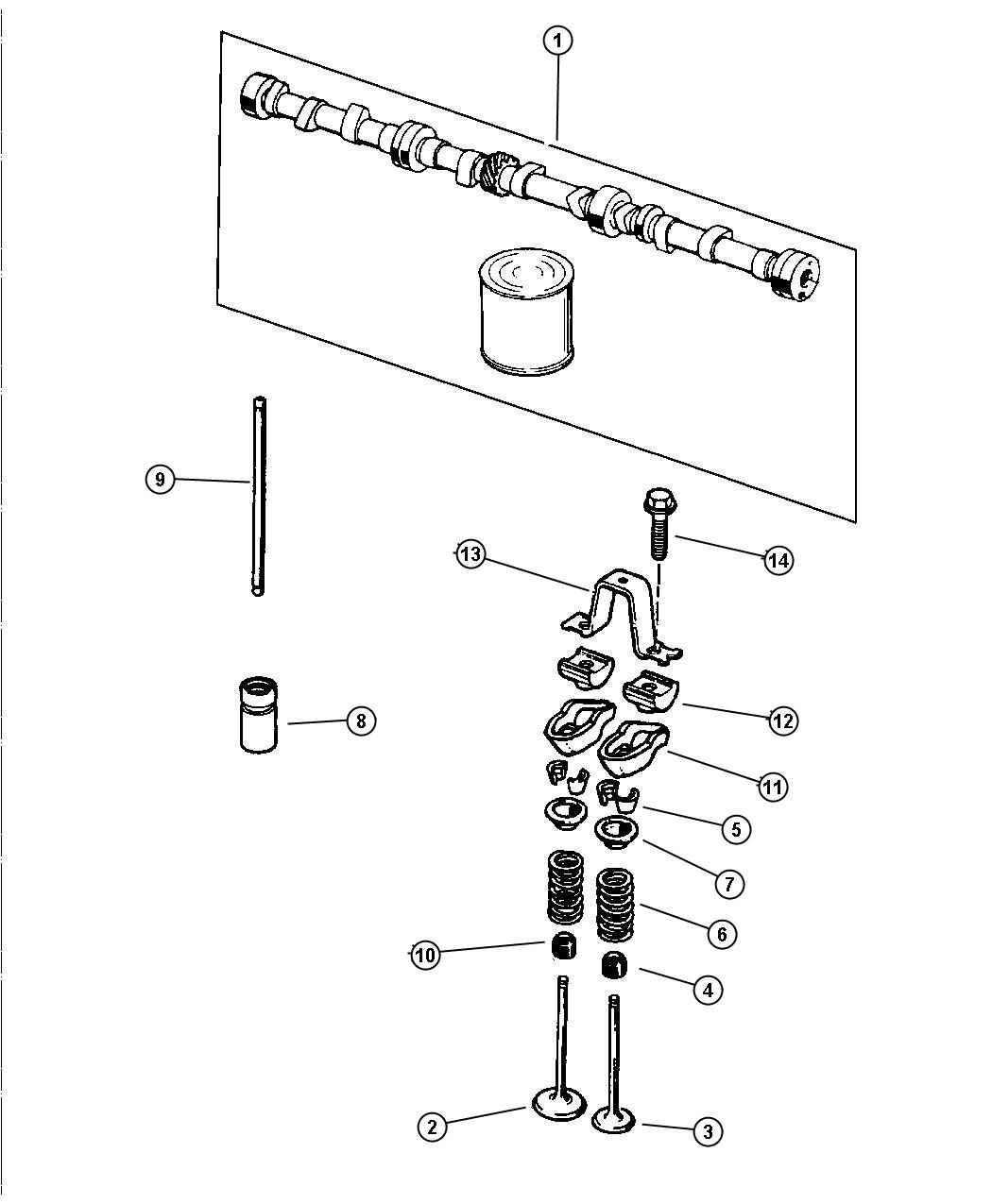 Diagram Camshaft and Valves. for your 2001 Chrysler 300  M 