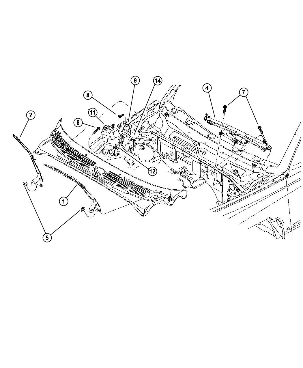 Windshield Wiper and Washer. Diagram