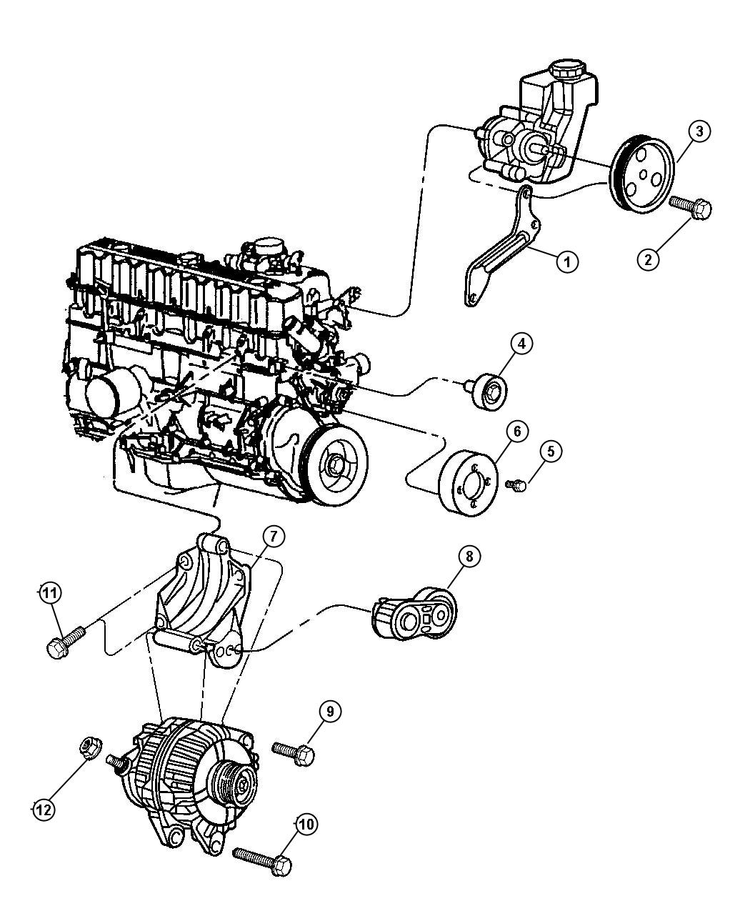 Drive Pulleys 4.0L Engine. Diagram