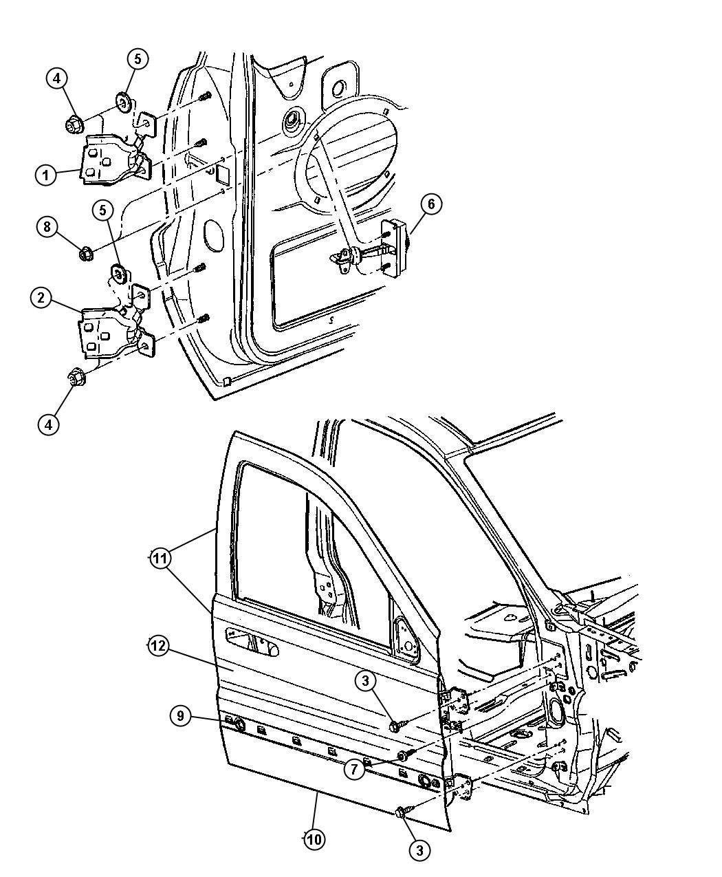 Jeep Grand Cherokee Door. Front. Right. Hinges, st, doors - 55135920AC ...