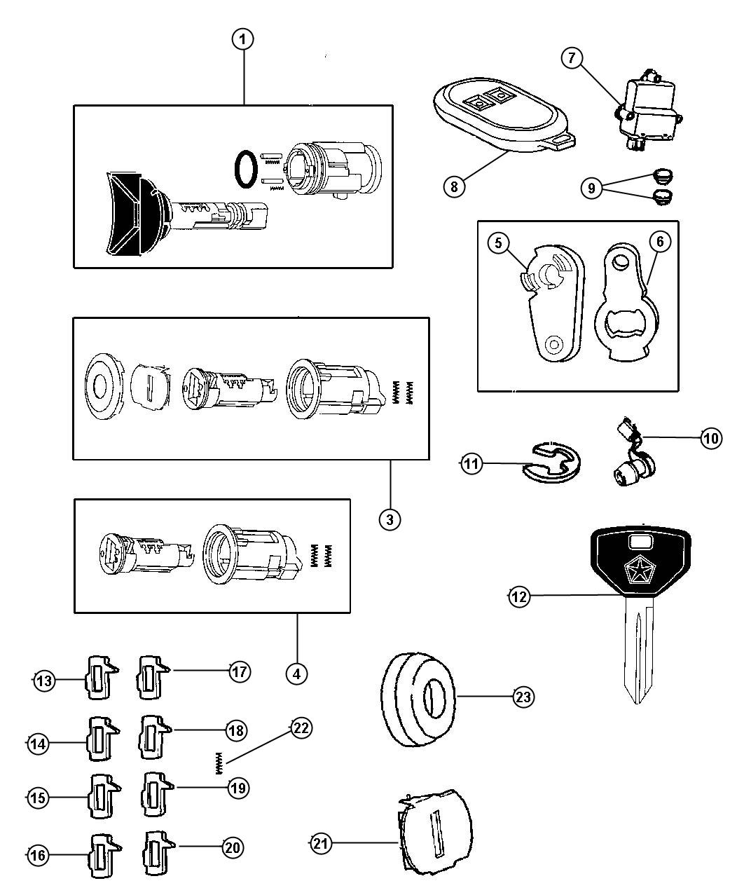 Lock Cylinders and Keys. Diagram