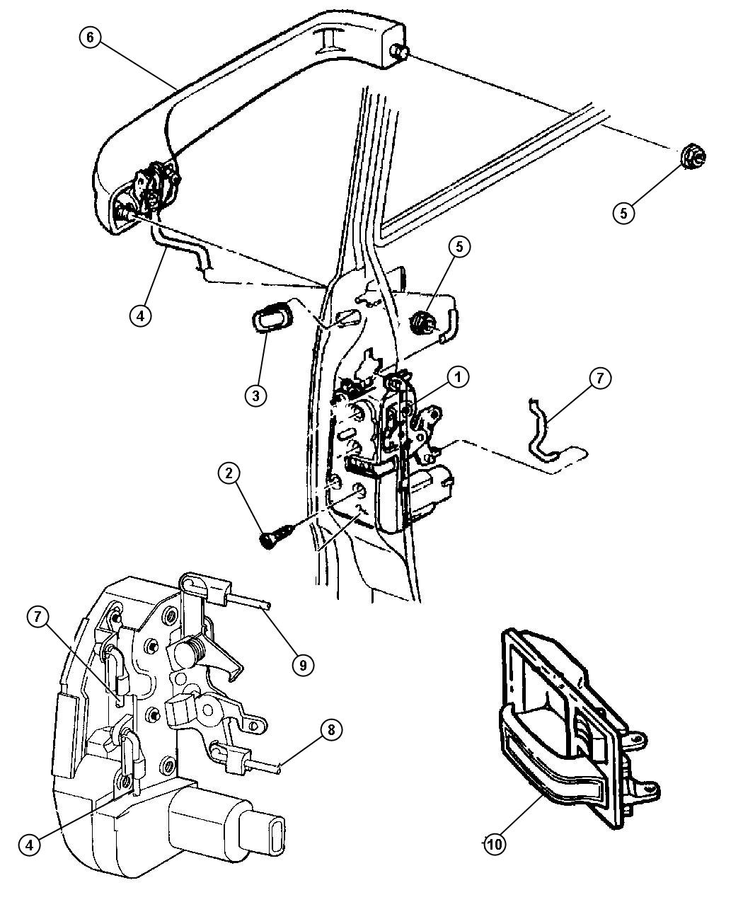 Door, Front, Lock and Controls. Diagram