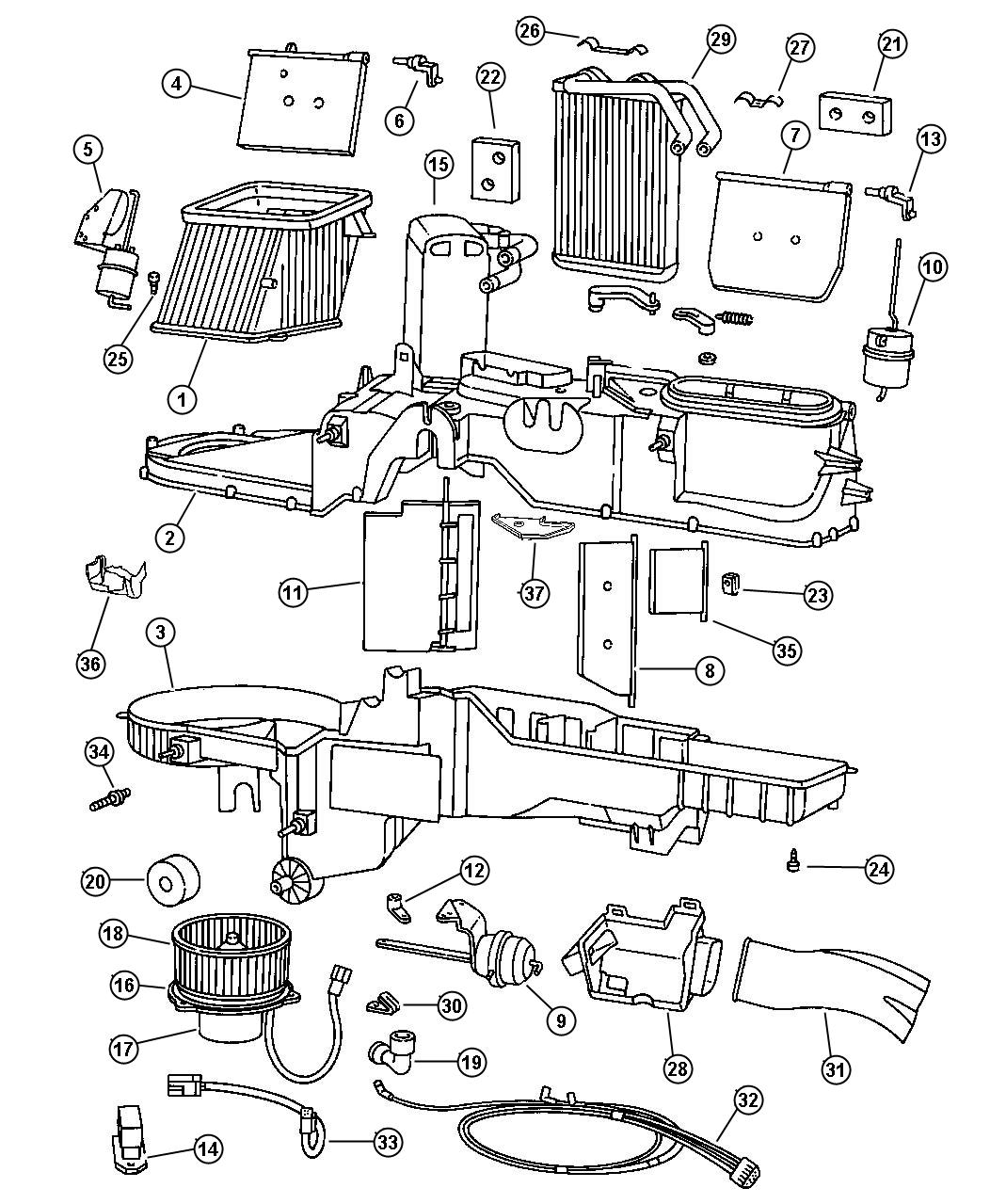 Diagram Air Conditioner And Heater Unit. for your 2000 Chrysler 300  M 