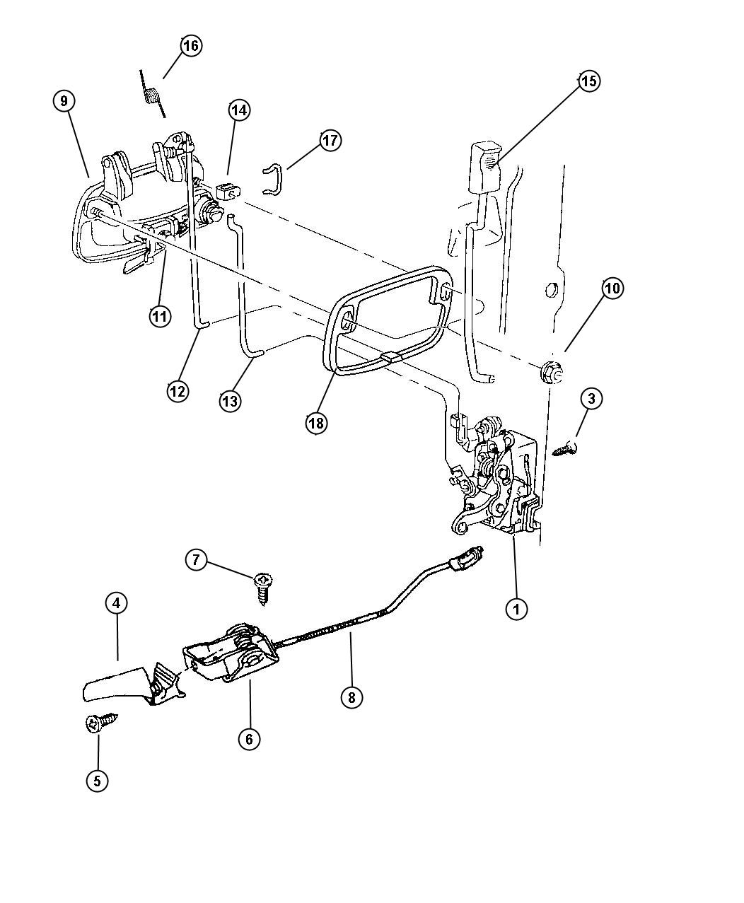 Door, Front Lock And Controls. Diagram