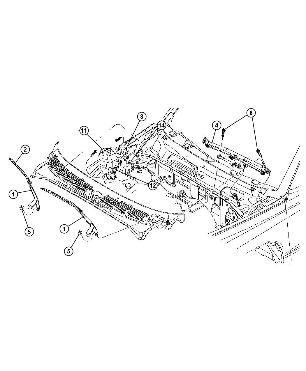 Diagram Windshield Wiper and Washer. for your 2001 Chrysler 300  M 