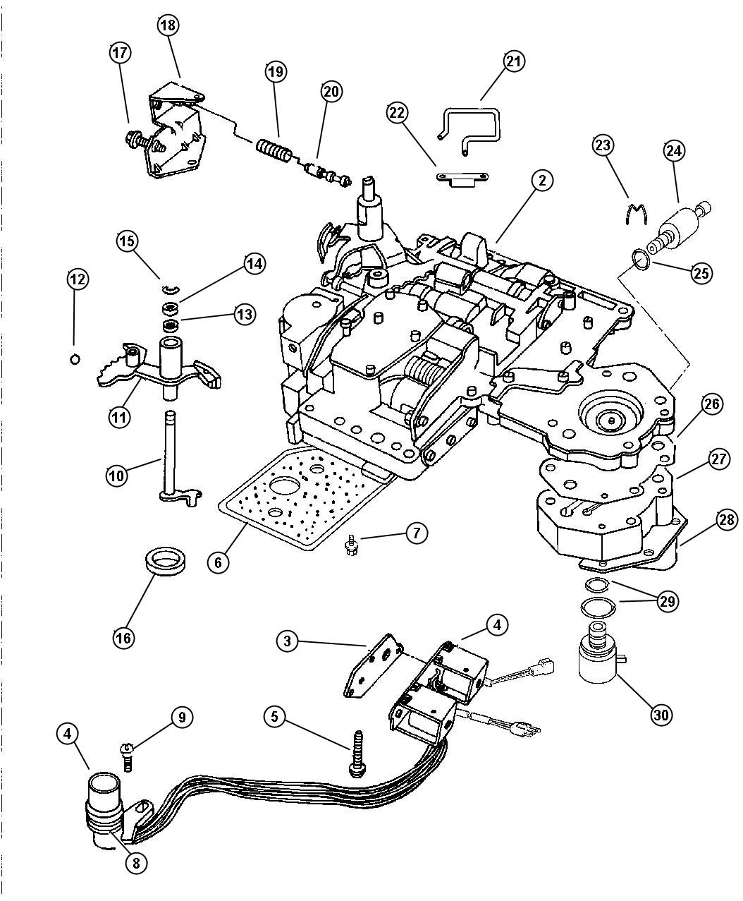 Valve Body Automatic Transmission, 4 Speed, 42Re. Diagram