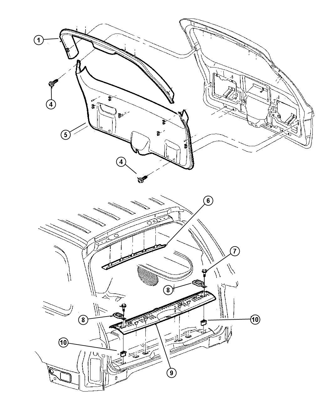 Diagram Panels, Liftgate And Scuff Plates. for your Chrysler 300  M