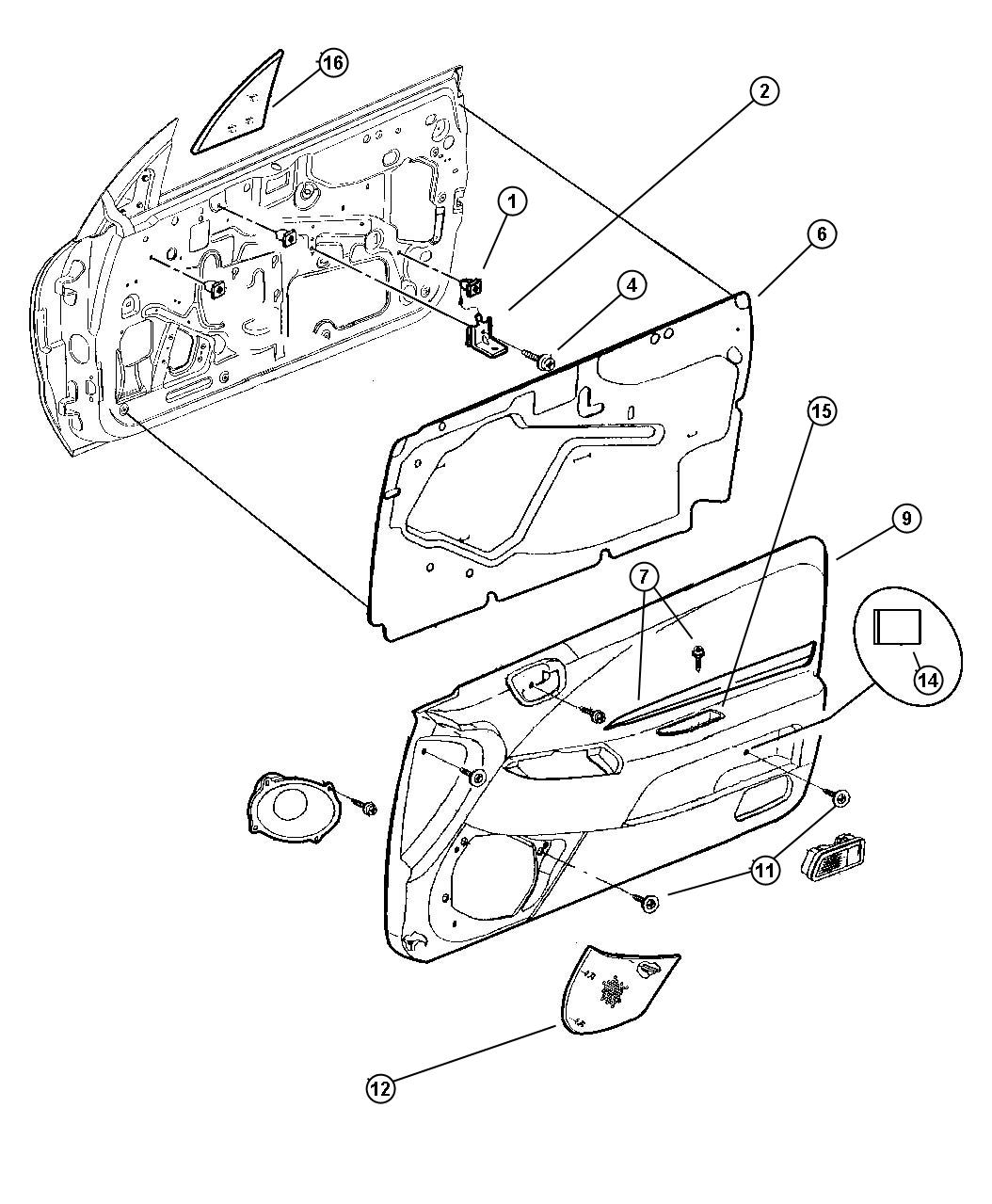 Diagram Door Panel. for your Chrysler Sebring  