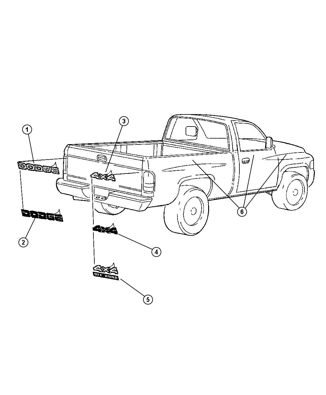 Diagram Tape Strips And Decals. for your Dodge Ram 2500  