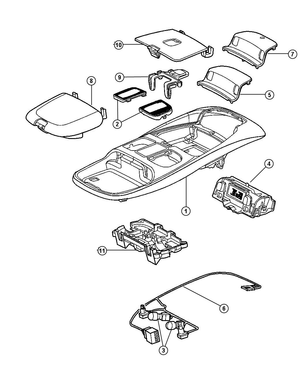 Diagram Overhead Console. for your Dodge Ram 1500  