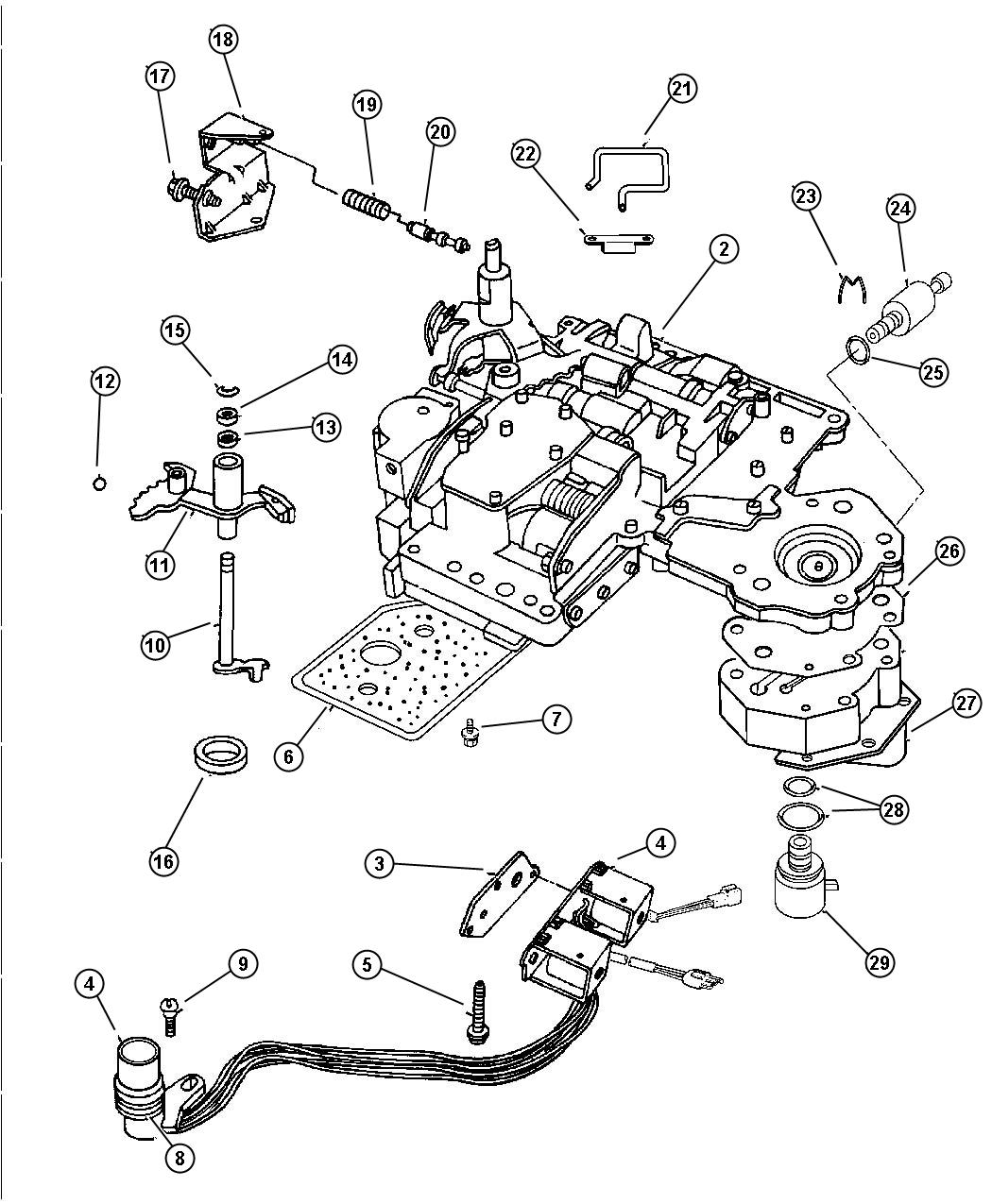 Valve Body ,4 Speed,42RE [TRANSMISSION - 4-SPD. AUTOMATIC,42RE]. Diagram