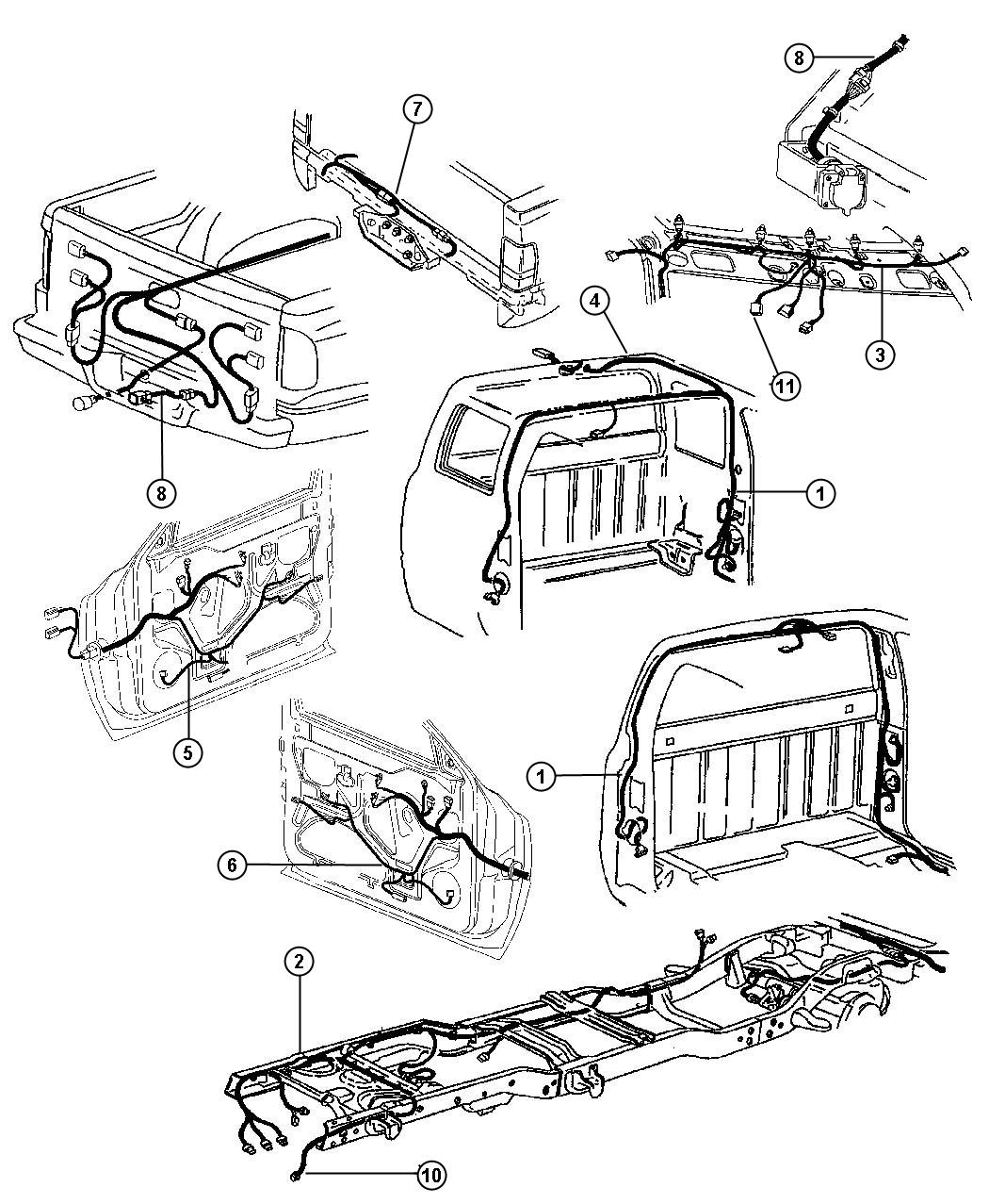 Diagram Wiring--Body and Accessory. for your 1999 Dodge Ram 1500   