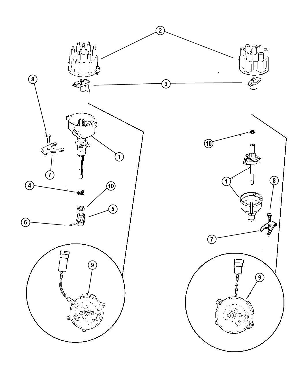 Diagram Distributor 4.0L Engine. for your 1999 Jeep Wrangler   