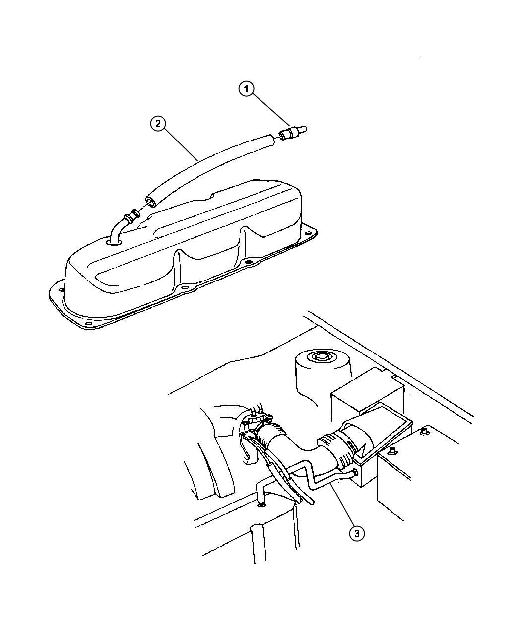 Diagram Crankcase Ventilation 3.8L EGH Engine. for your 2006 Dodge Dakota   