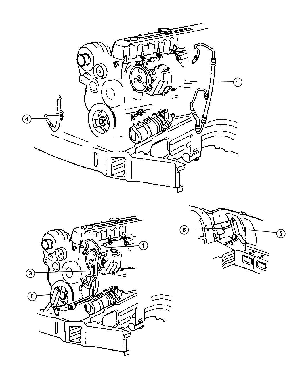 Diagram Power Steering Hoses-Gas. for your 2006 Dodge Caravan   