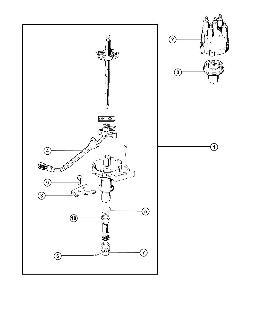 Diagram Distributor 2.5L Engine. for your Jeep