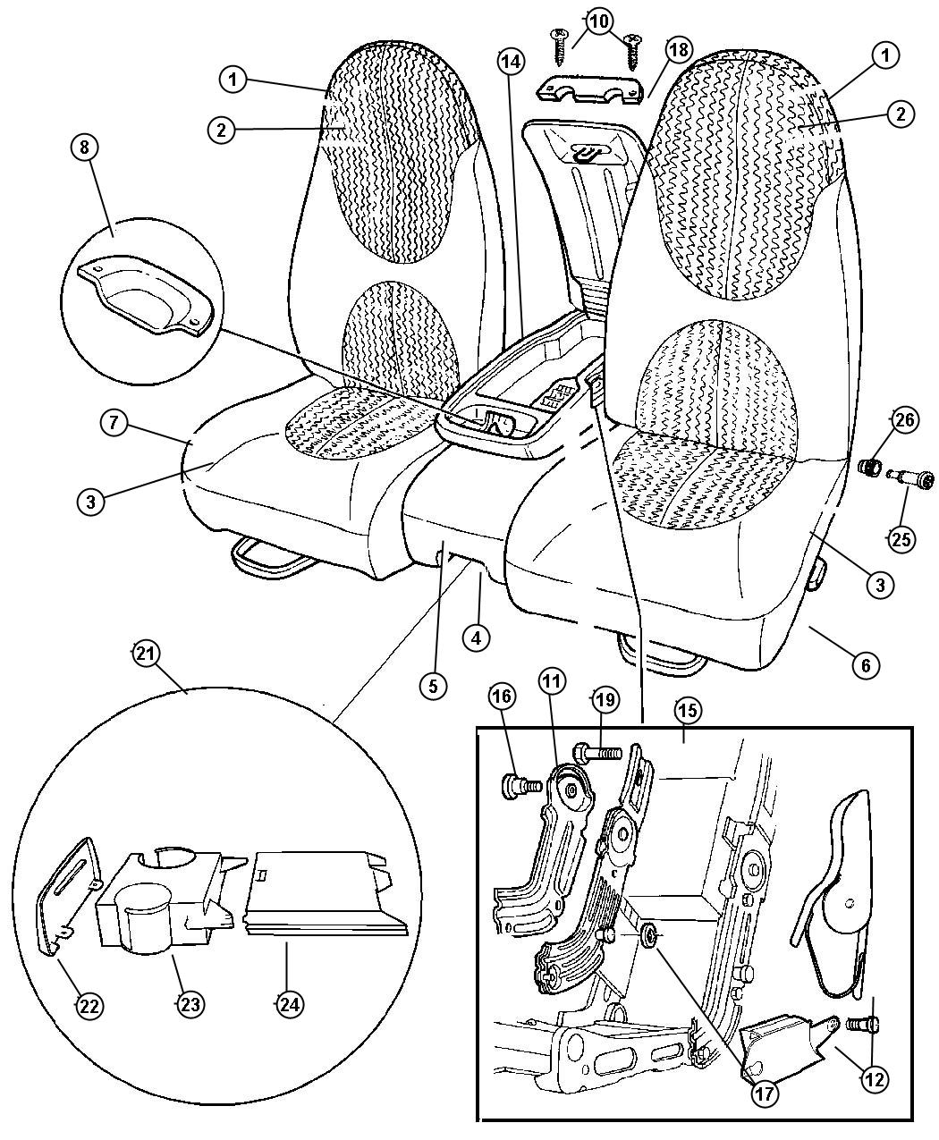 Seat Front, Split Bench N Body Trim Code V9. Diagram
