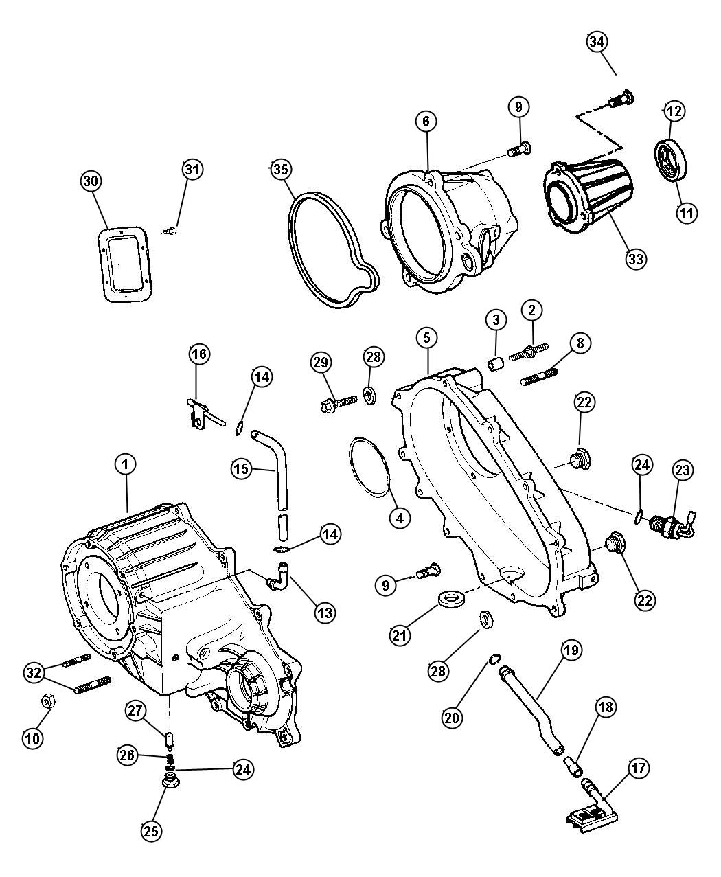 Diagram Case And Related Parts (DHG) (DHH) Shift on the Fly. for your Dodge Ram 3500  