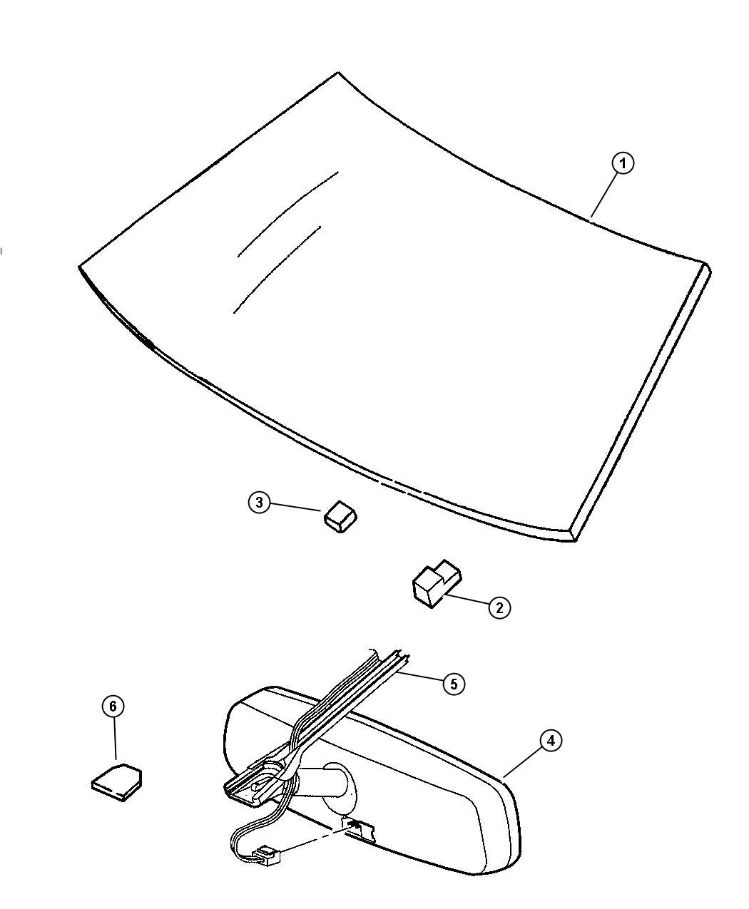 Diagram Glass Windshield And Mirror. for your Chrysler