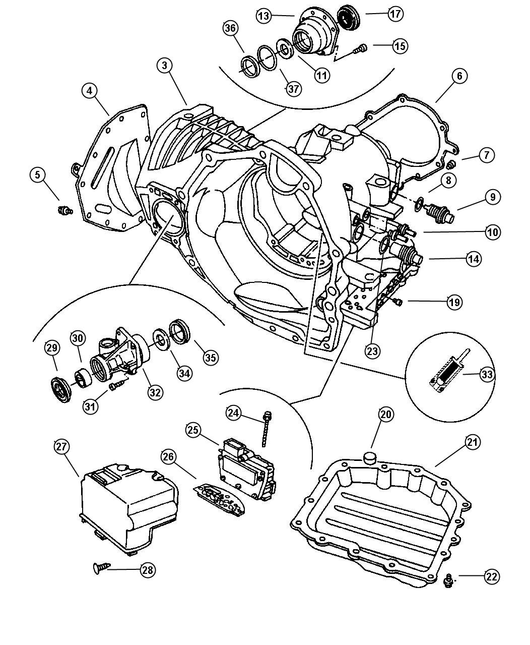 Diagram Case, Extension And Solenoid Automatic Transaxle, (DGL). for your Chrysler