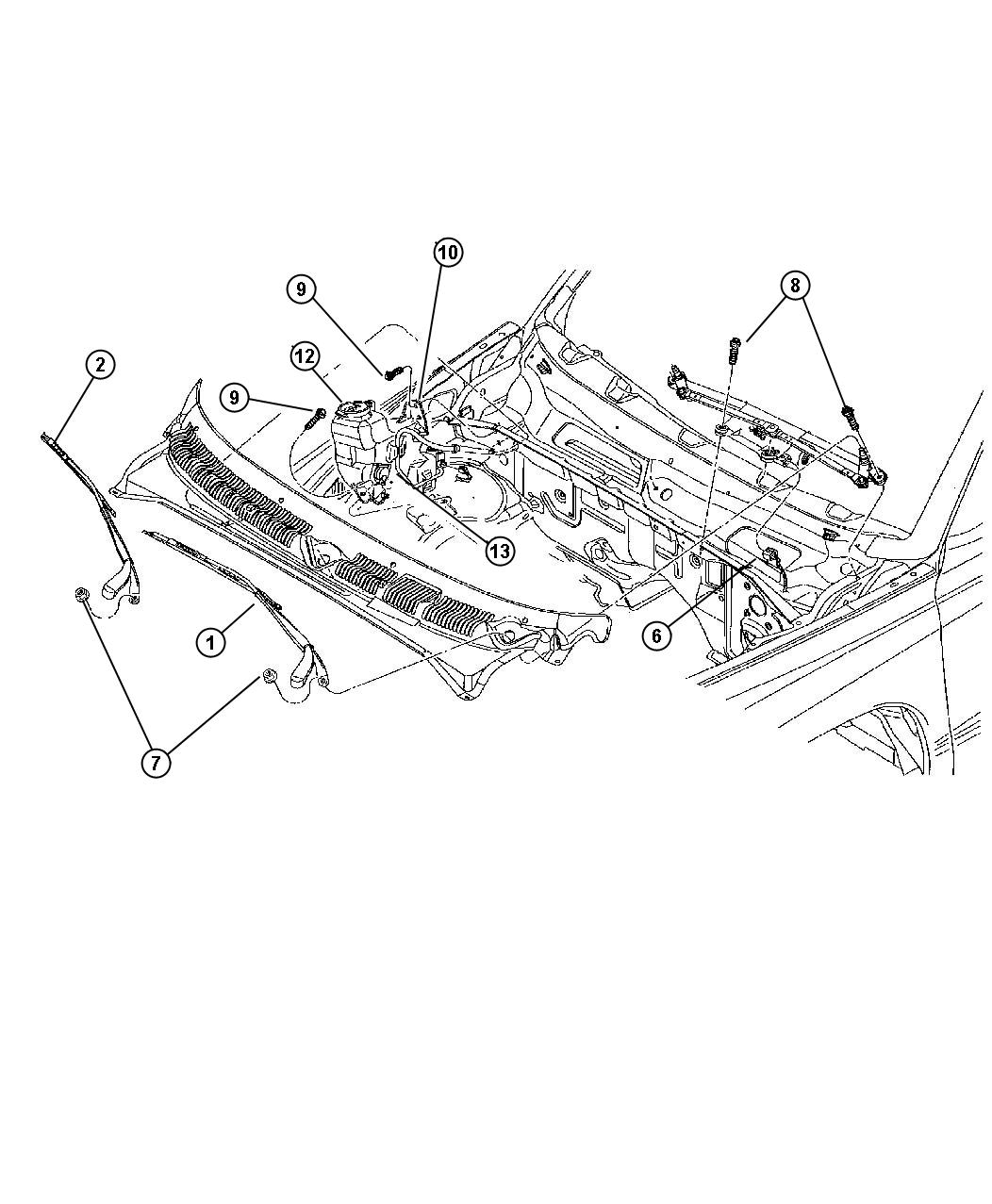 Diagram Windshield Wiper And Washer. for your 2001 Chrysler 300  M 