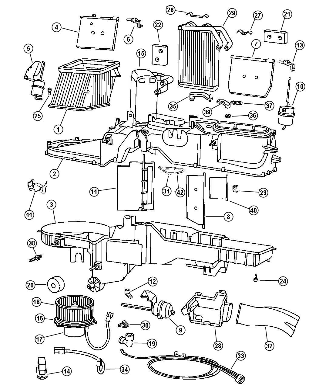 Diagram Air Conditioner And Heater Unit. for your 2000 Chrysler 300  M 