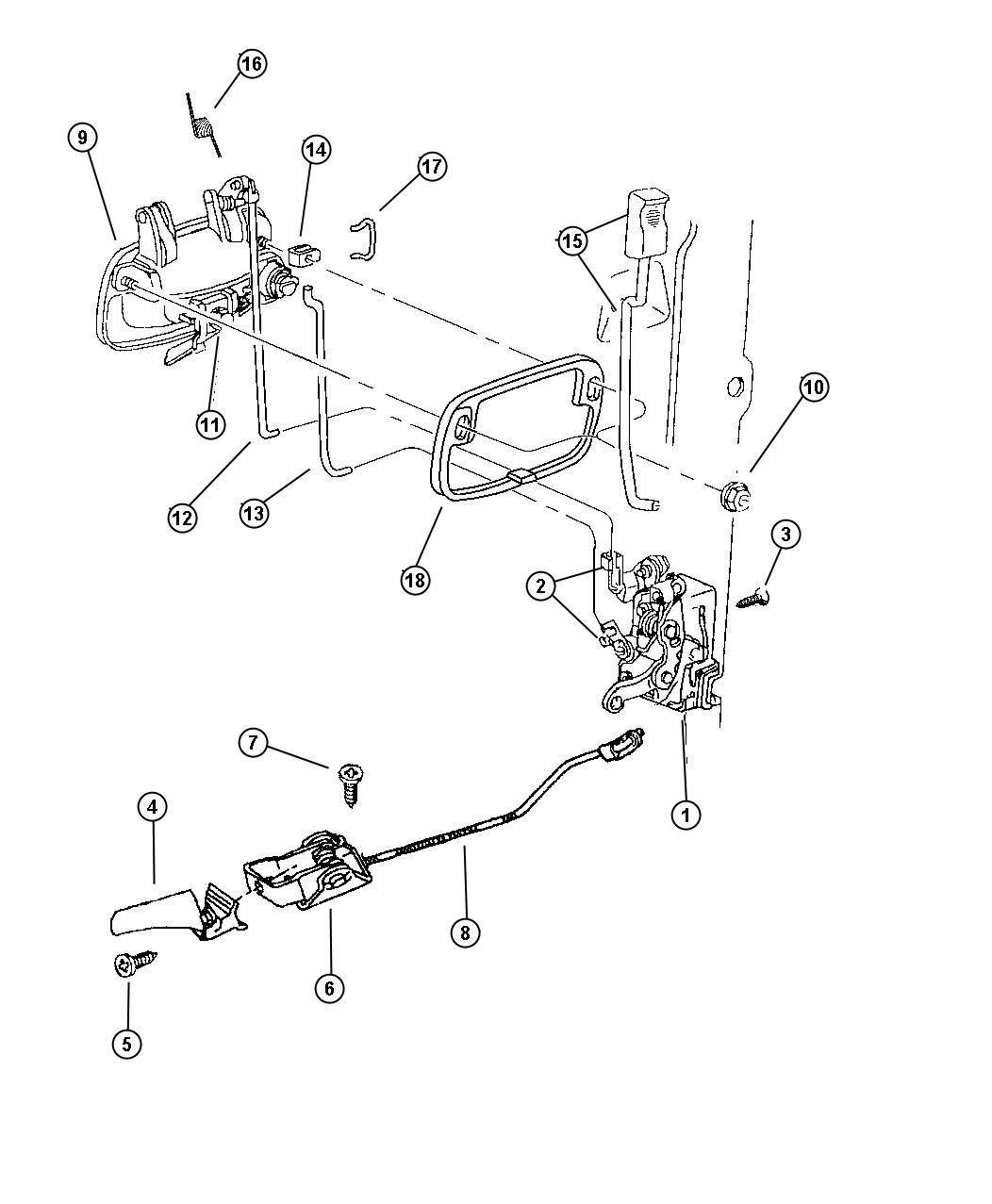 Door, Front Lock And Controls. Diagram