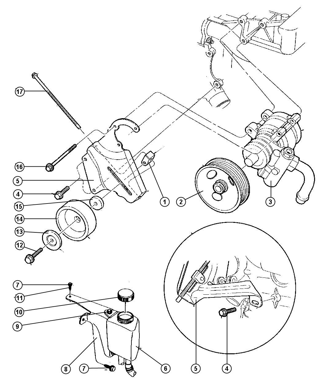 Pump,Power Steering,and Mounting,2.5L [All 2.5L 4 Cyl Gas Engines] Engine. Diagram