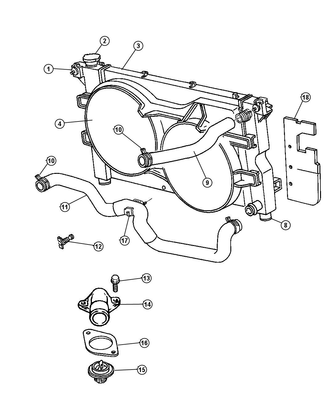 Diagram Radiator and Related Parts. for your Chrysler 300  M