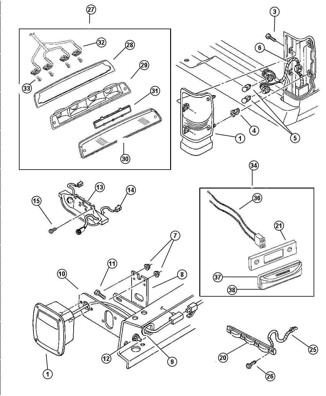 Diagram Lamps Rear. for your Dodge Ram 2500  