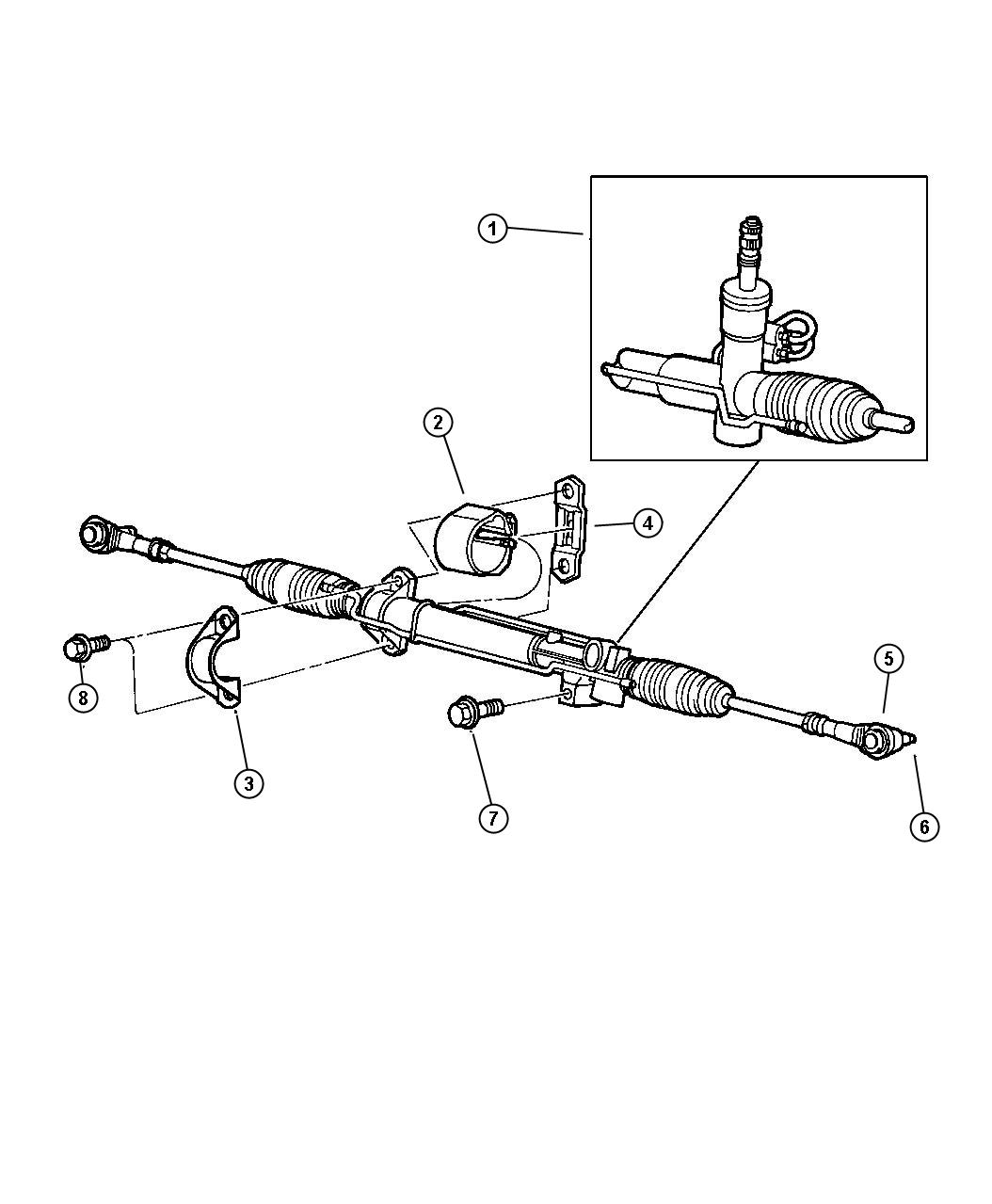 Diagram Gear, Rack and Pinion Power and Attch Parts. for your Dodge Caravan  