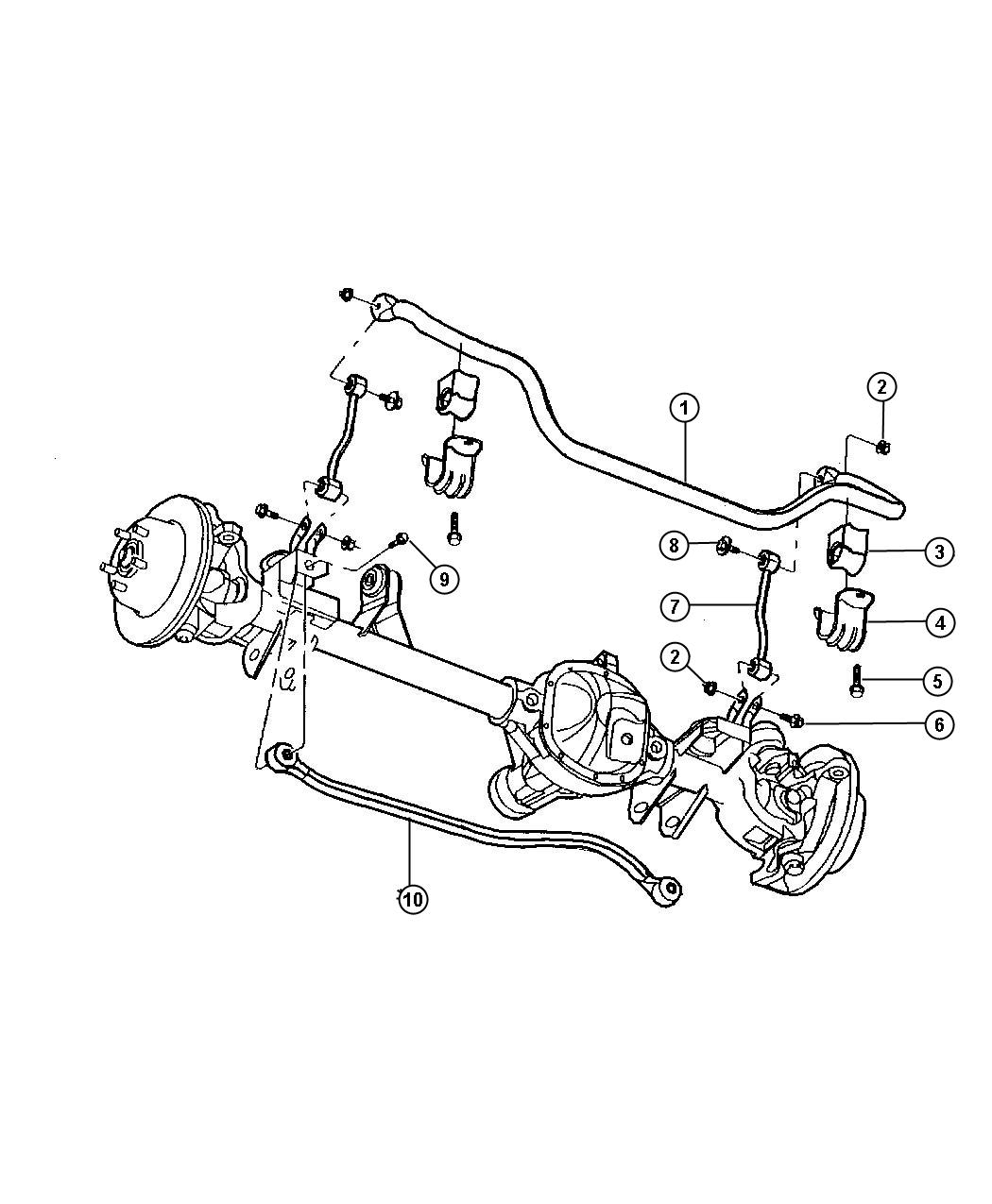 Diagram Front Stabilizer Bar and Track Bar. for your 2001 Chrysler 300  M 