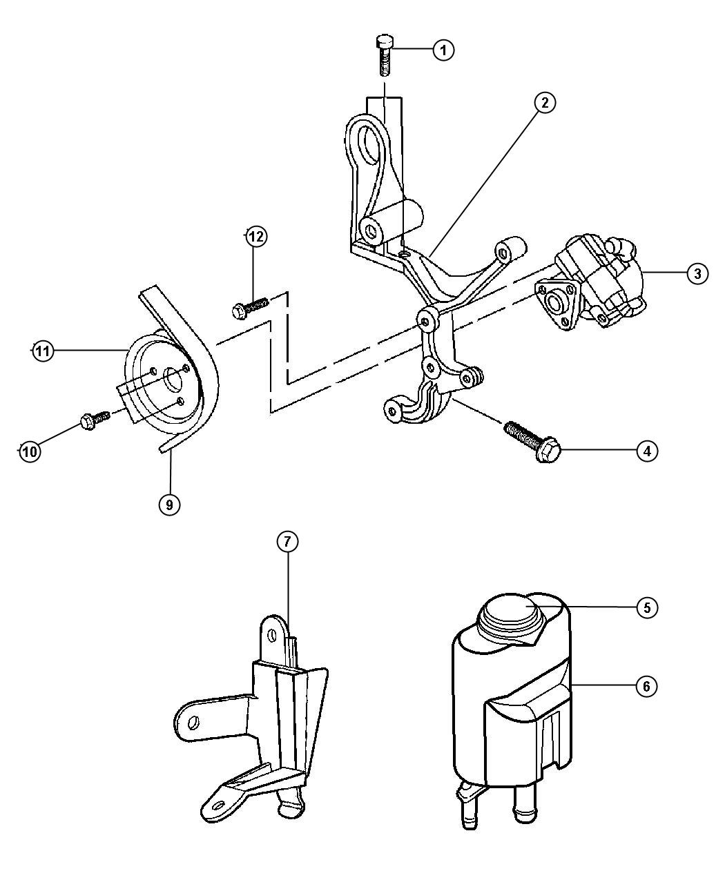 Diagram Power Steering Pumps-Diesel. for your 2006 Dodge Caravan   