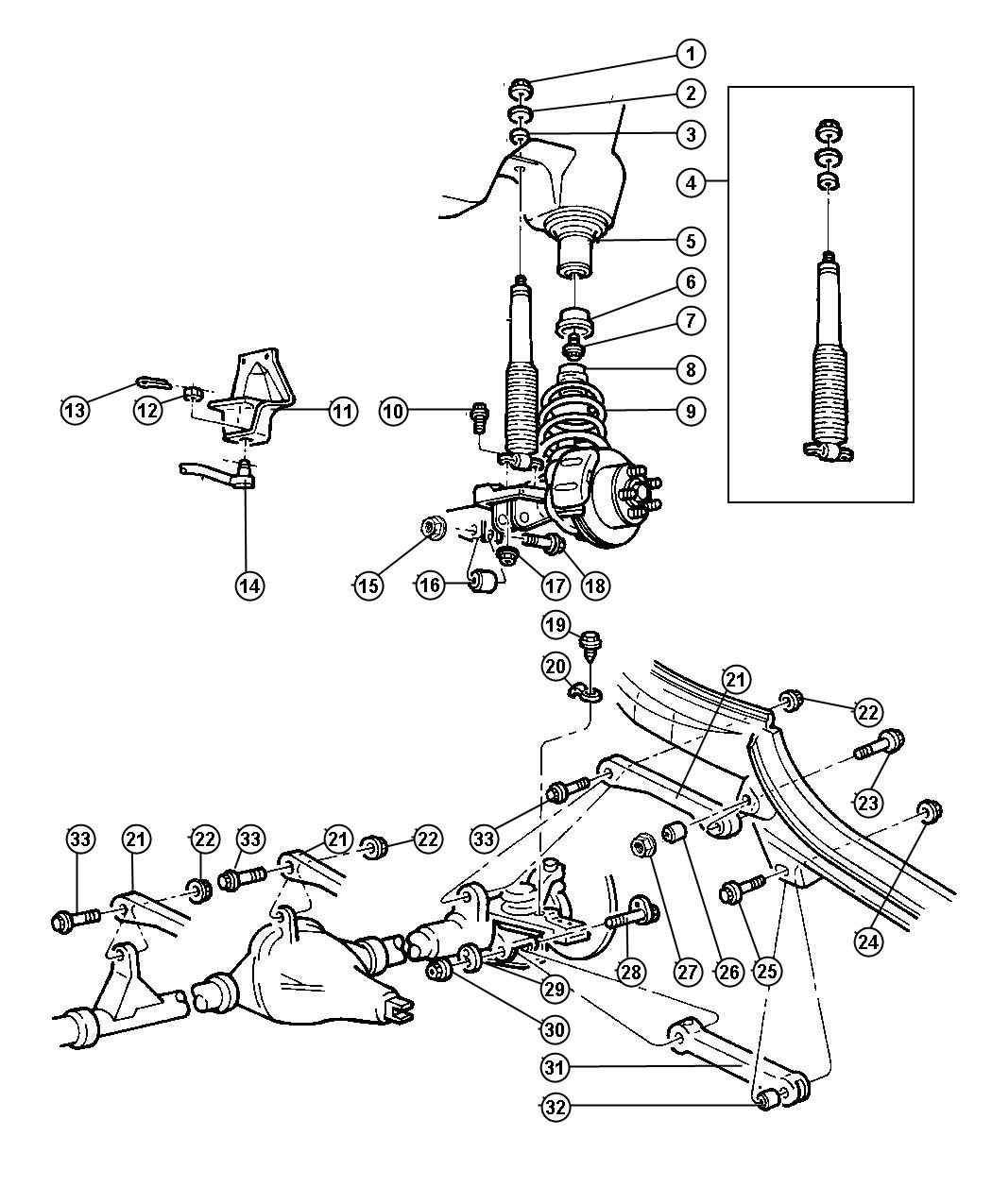 Diagram Suspension, Front Spring with Control Arms and Track Bar. for your Jeep Wrangler  