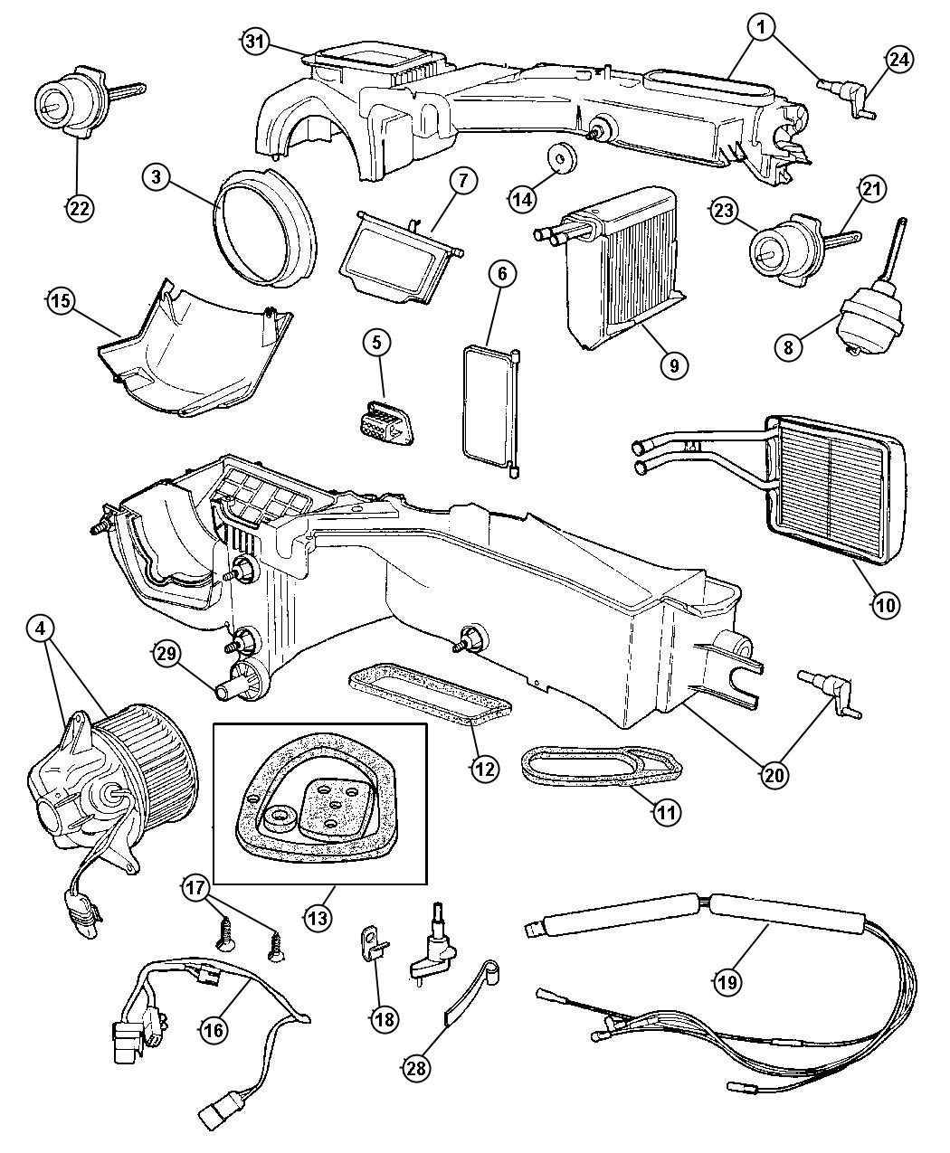 Diagram Hevac Unit. for your Jeep Cherokee  