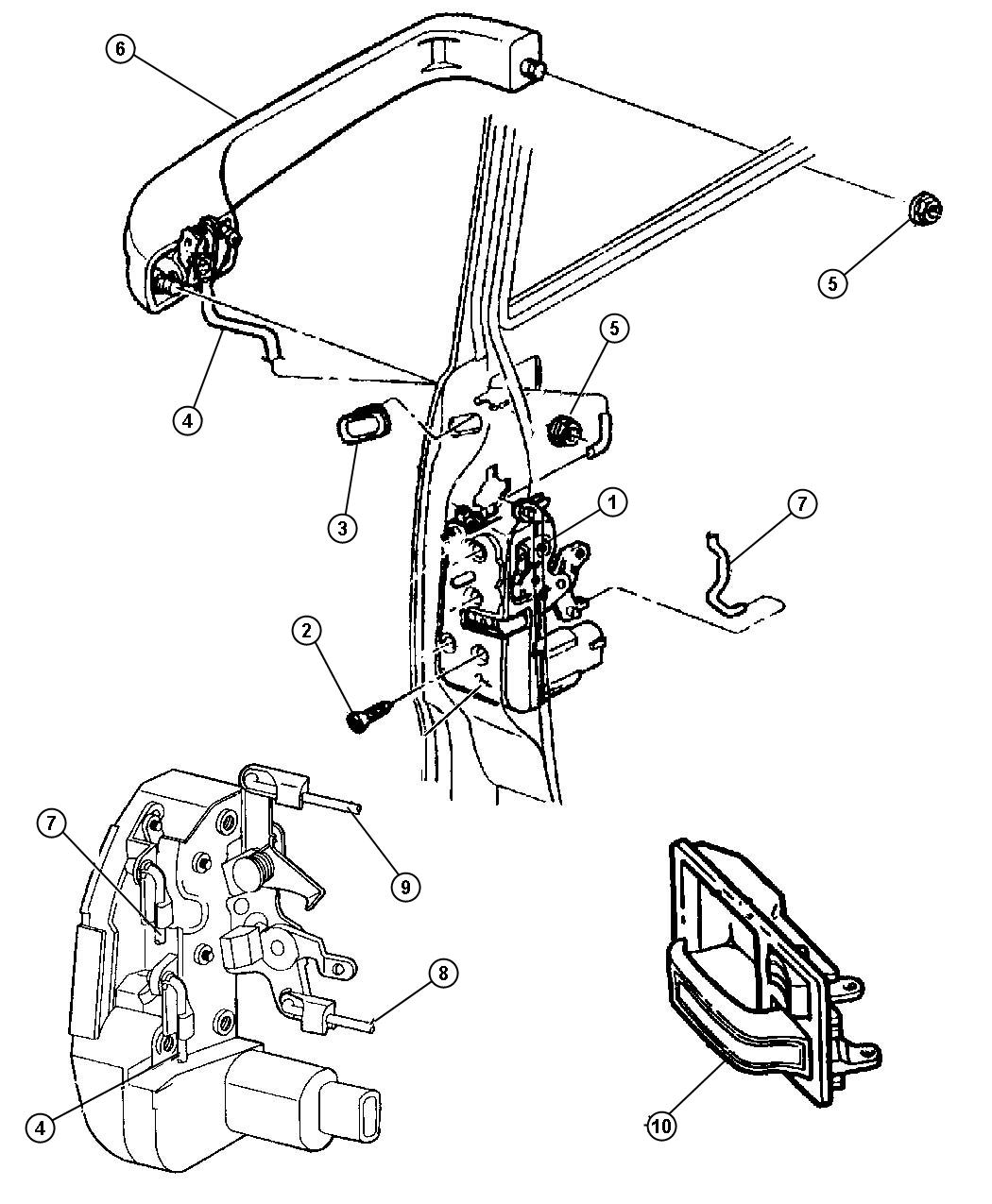 Door, Front, Lock and Controls. Diagram