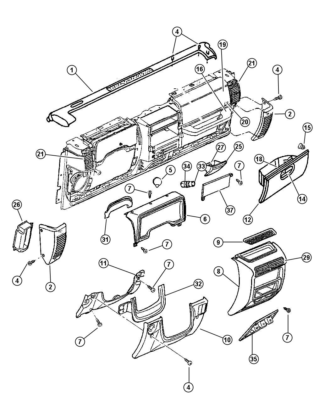 Diagram Instrument Panel. for your 2000 Chrysler 300  M 