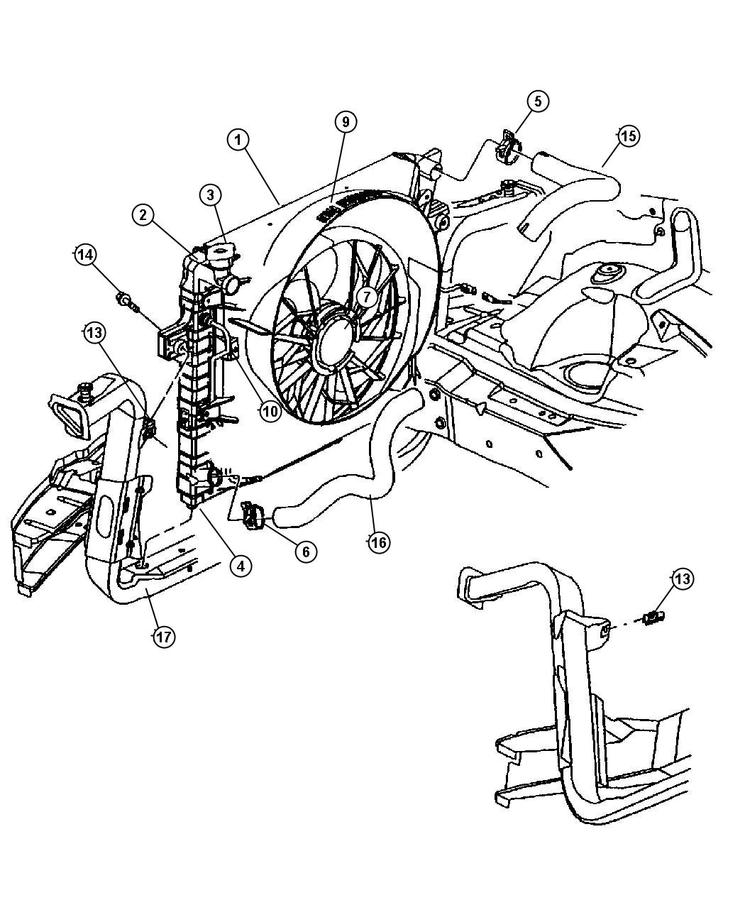 Diagram Radiator and Related Parts 4.0L Engine. for your Chrysler 300  M