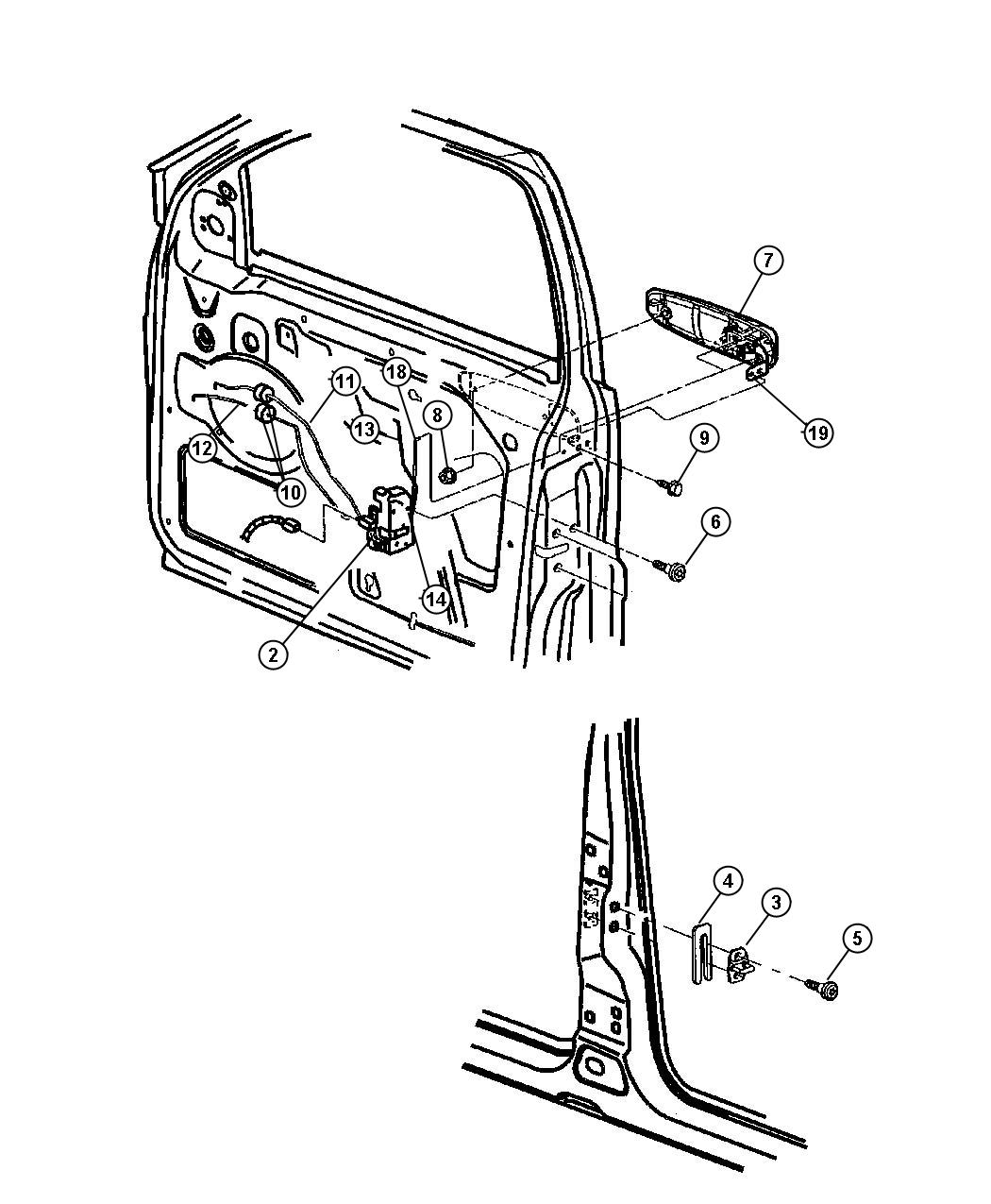 Diagram Door, Front Lock and Controls. for your Jeep Grand Cherokee  