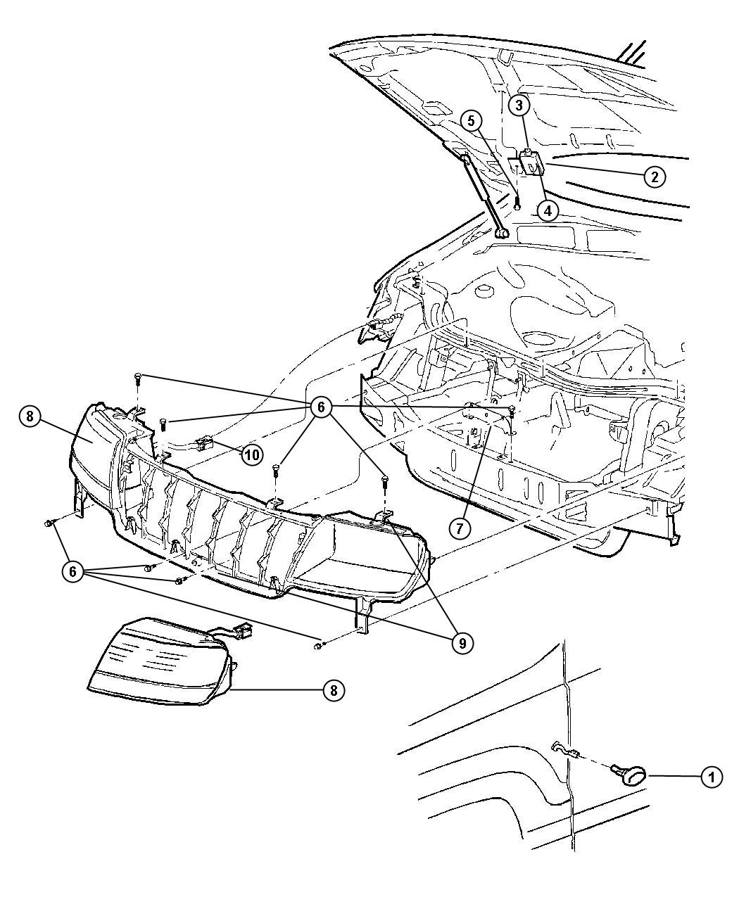 Diagram Lamp - Front End. for your 2008 Jeep Wrangler   