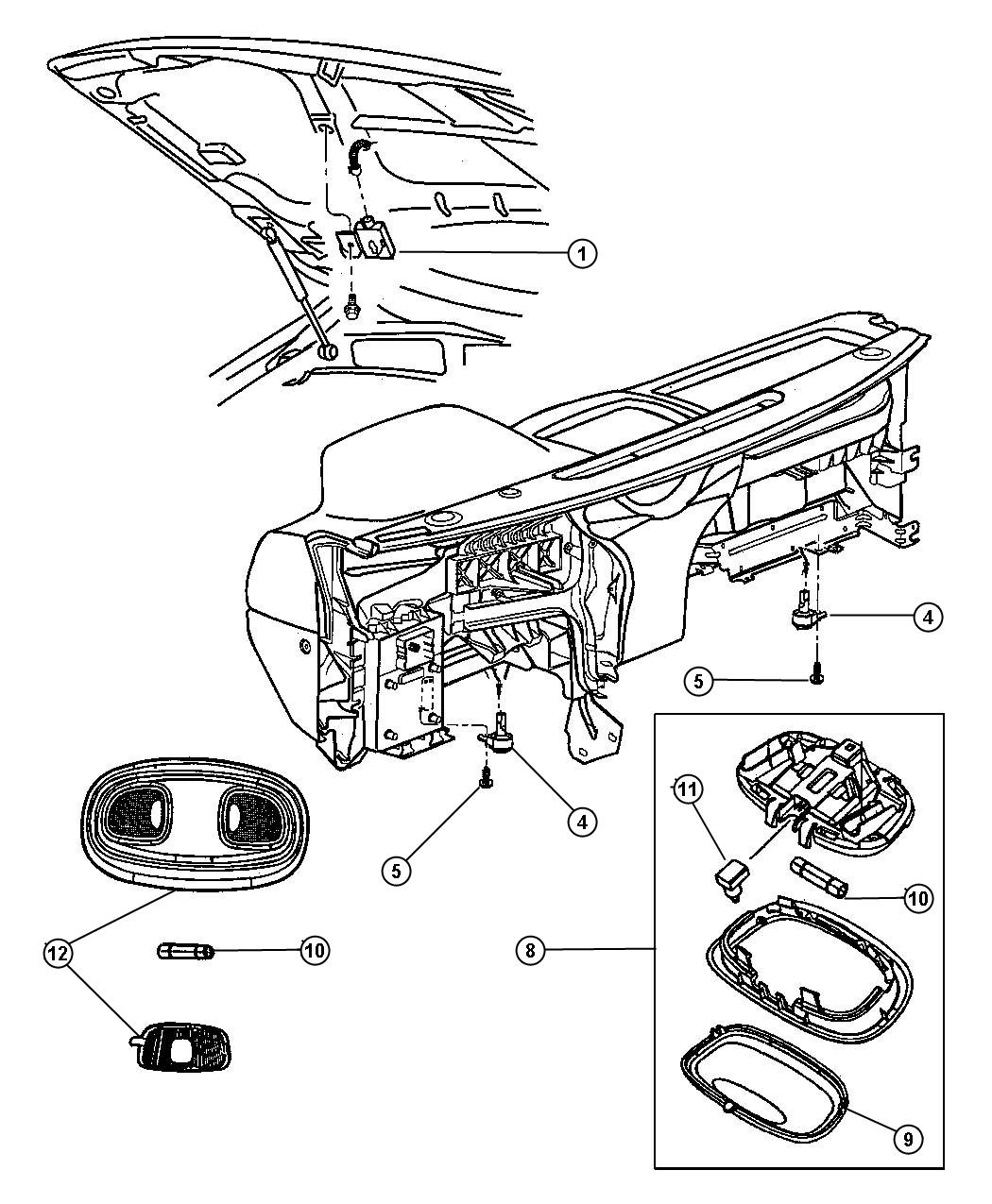 Diagram Lamp - Courtesy - Dome - Reading. for your Jeep