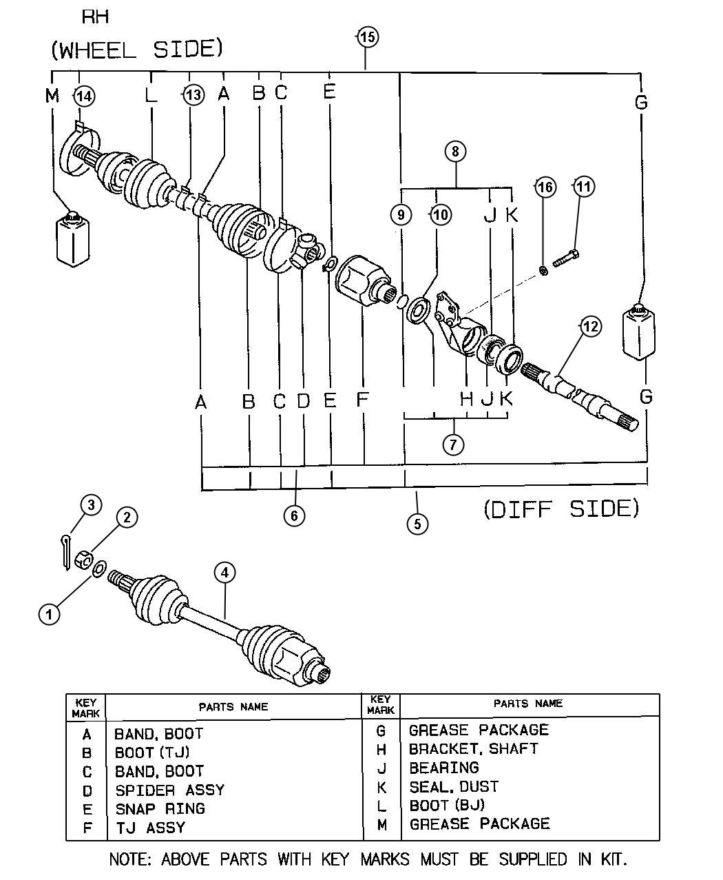 Diagram Front Axle Drive Shaft - Right. for your Chrysler