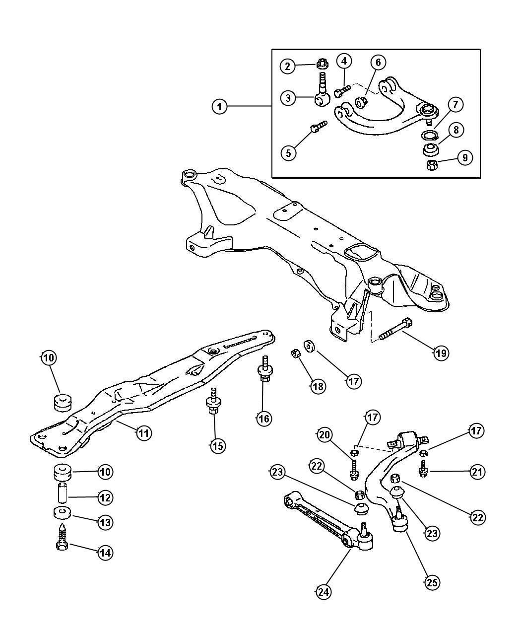 Diagram Front Suspension Arm and Related Parts. for your Chrysler