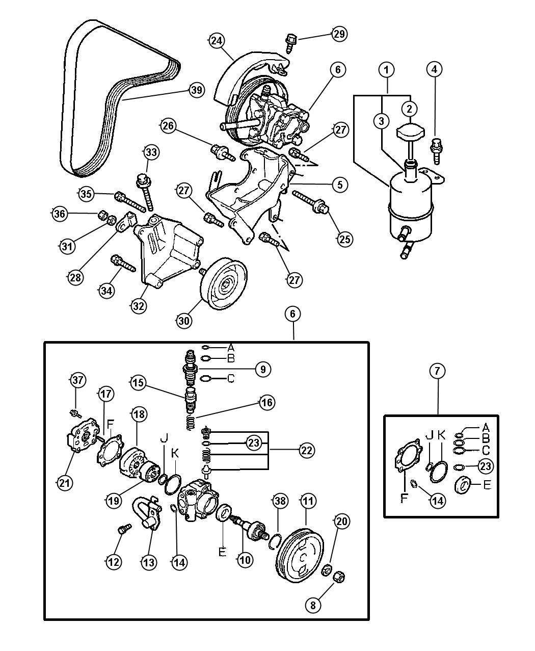 Pump, Power Steering Oil. Diagram