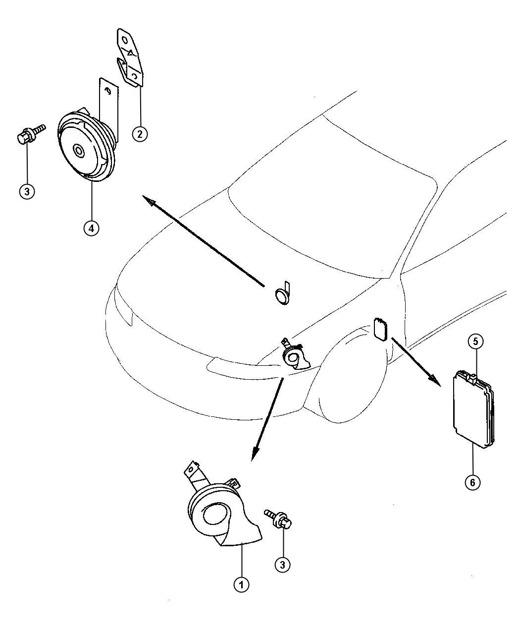 Diagram Horn. for your 2000 Chrysler 300 M  